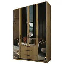 Шкаф ЭКОН распашной 4-х дверный 3-мя ящиками с 4-мя зеркалами